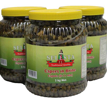 Capers, Capote in Brine 9-11mm 2Kg Selesta