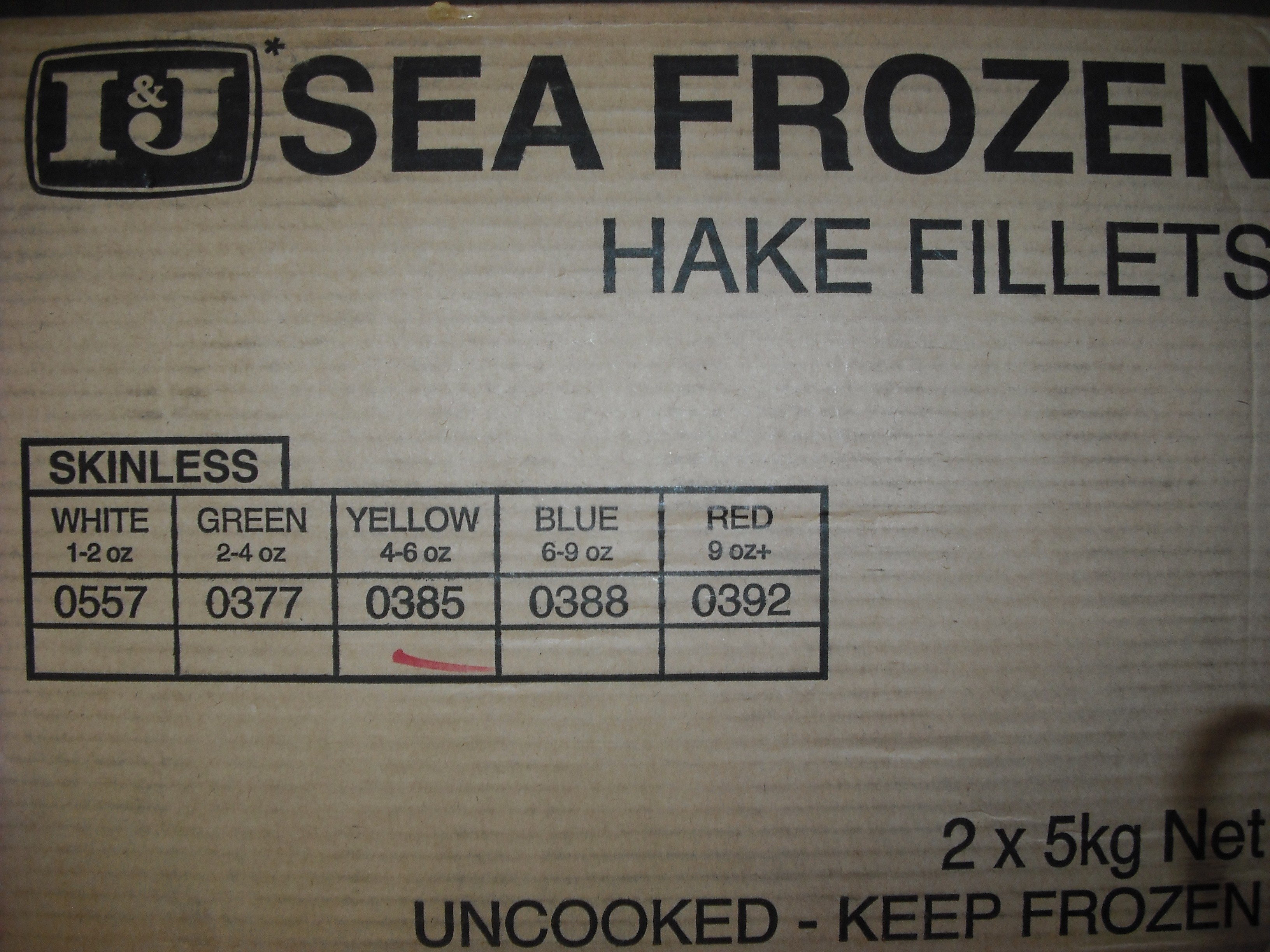 Hake, 4-6 Yellow PBO Skinless I&J 2x5Kg