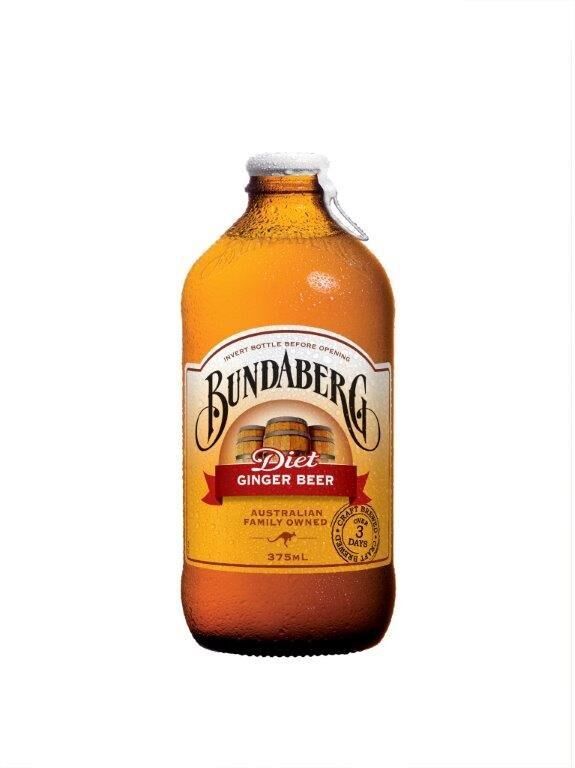 Drink, DIET Ginger Beer 12x375ml Bundaberg