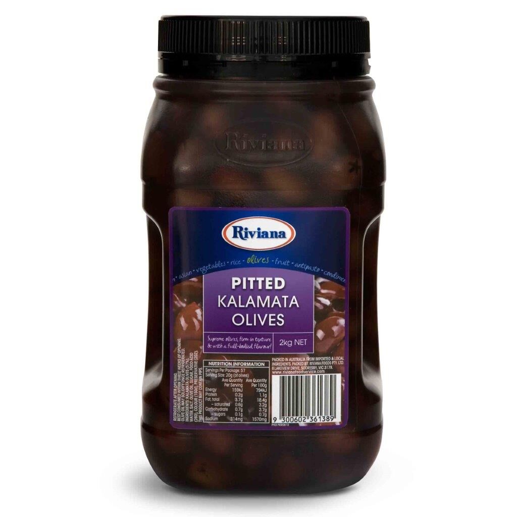 Olives, Pitted Kalamata 2Kg Riviana (VG)