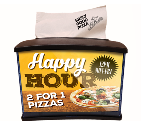 Serv-Rite Napkin Dispenser Countertop Advertising Panel