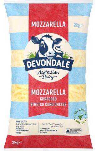 Cheese**Shredded Mozzarella 2Kg Devondale