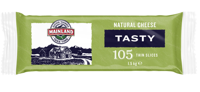 Cheese**Sliced Tasty 1.5Kg (105 slices) Mainland (GF) (H)