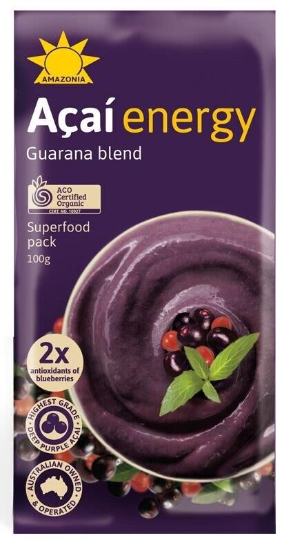 Amazonia, Energiser Acai Smoothie Pack 60x100gm (VG)(GF)(H)