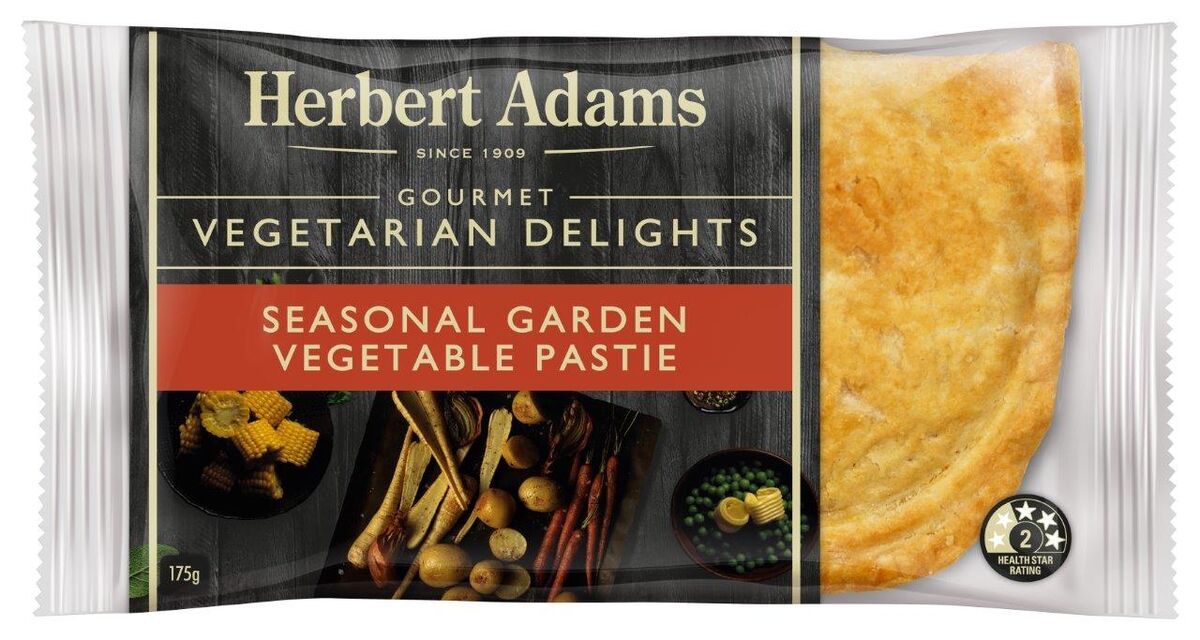 Pasties**Vegetable Wrapped 12x175gm Herbert Adams