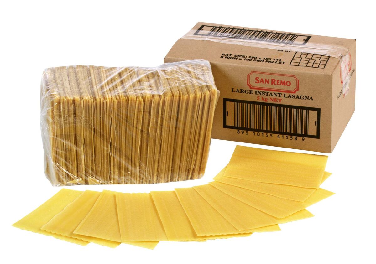 Pasta, Lasagne Sheets Instant Large 5Kg San Remo (VG)