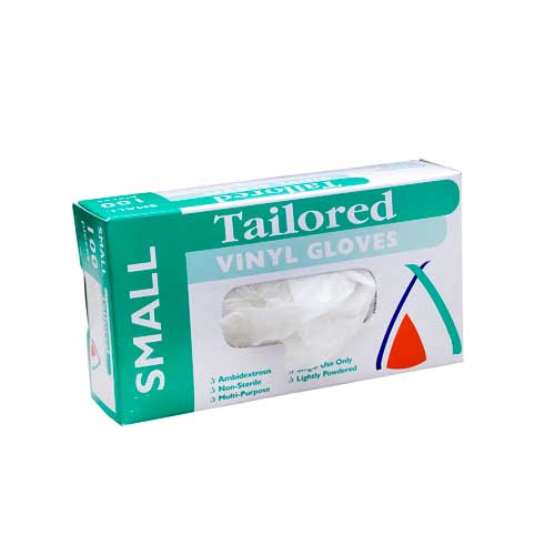Tailored Vinyl Gloves Small Powdered Natural