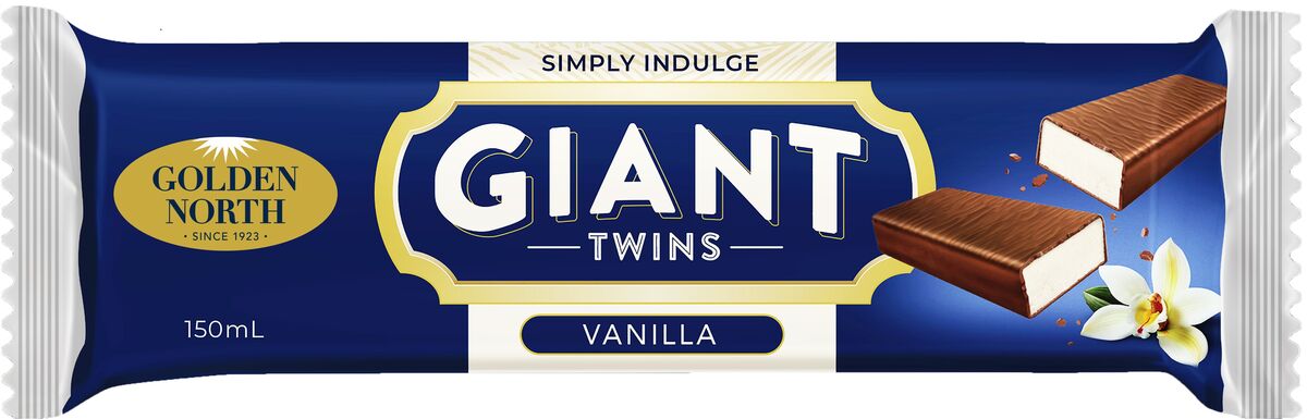 Ice Cream, Giant Twins Vanilla 24x150ml Golden North (GF)