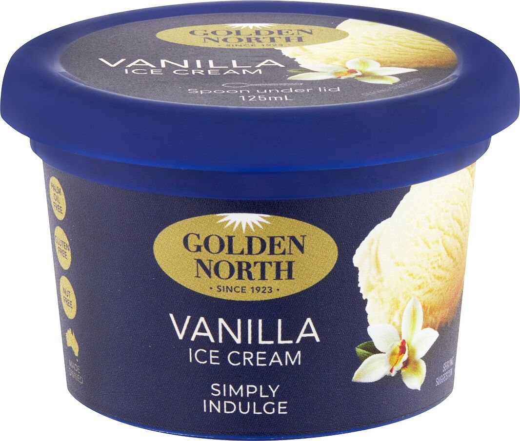 Ice Cream Cups, Vanilla Gluten Free 24x125ml Golden North (GF)