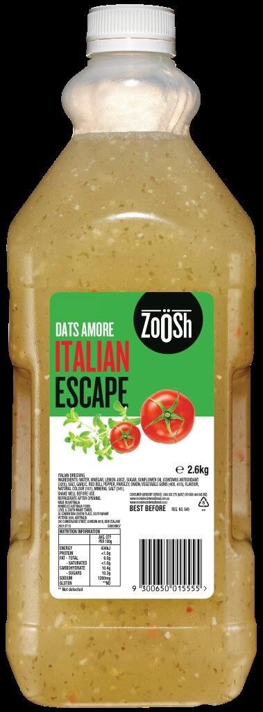 Dressing, Italian 2.6kg Zoosh Gluten Free (GF) (H)