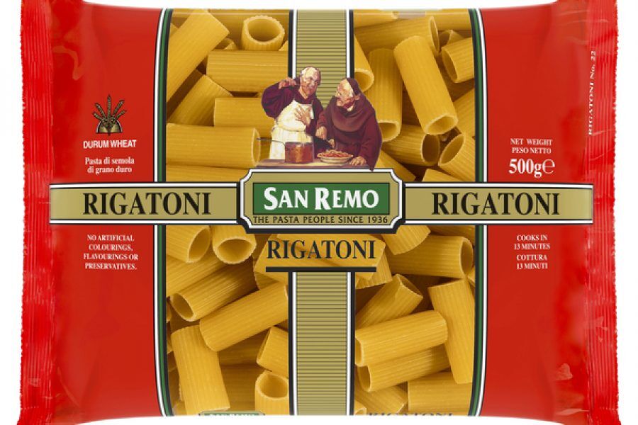 Pasta, Rigatoni #22 500gr San Remo (VG) (H)