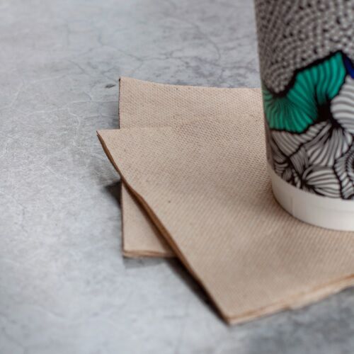 Napkins, 1 PLY Lunch Brown Kraft 1/4 Fold (500) NL0115 Capri