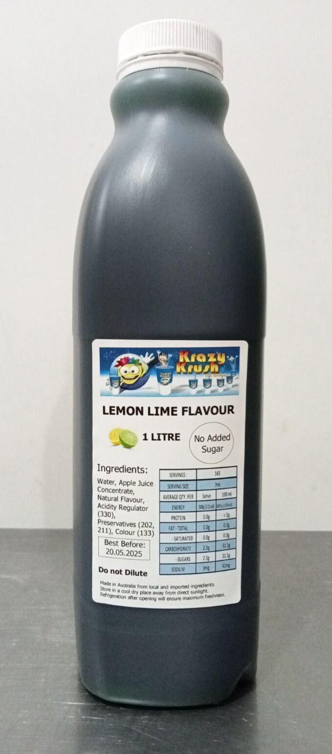 Granita, Lemon Lime Flavour 1L Krazy Krush