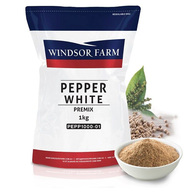 Pepper, White Ground Premix 1kg Windsor Farm