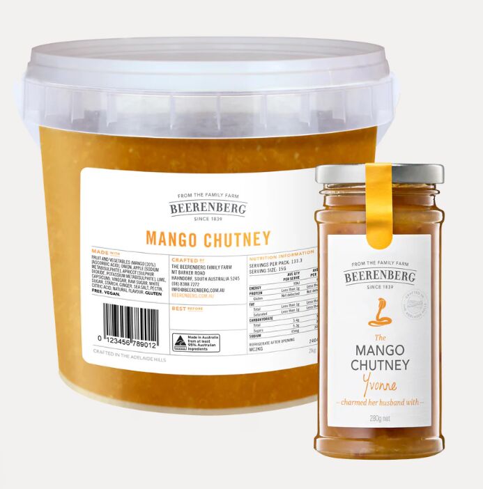 Chutney, Mango 2kg Beerenberg