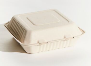 Dinner Box, 3 Comp Sugarcane Large White (200) Bio-Way