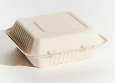 Bio-Way Dinner Box 3-Compartment Sugarcane Large White