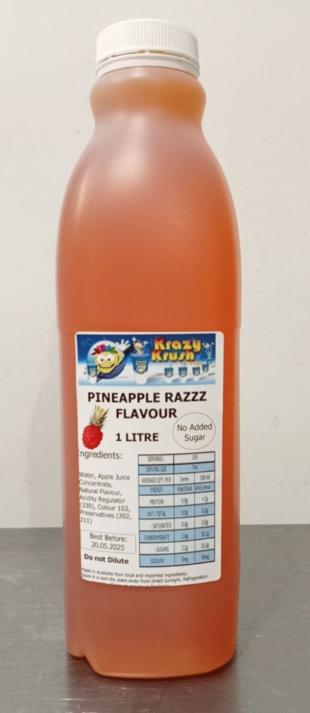 Granita, Pineapple Razz Flavour 1L Krazy Krush