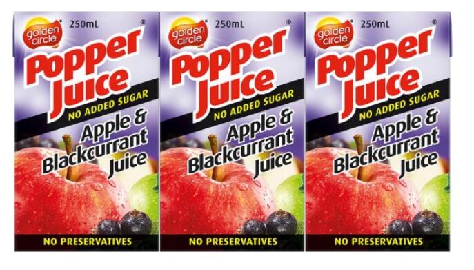 Juice**Popper Apple Blackcurrant 24x250ml Golden Circle