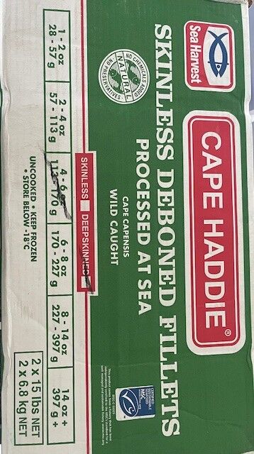 Hake, 4-6 Cape Haddie Skinless Shatterpack 2×6.8Kg (I)