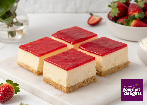 Desserts**1-756 Strawberry Cheesecake Slice 2.19kg Priestley’s
