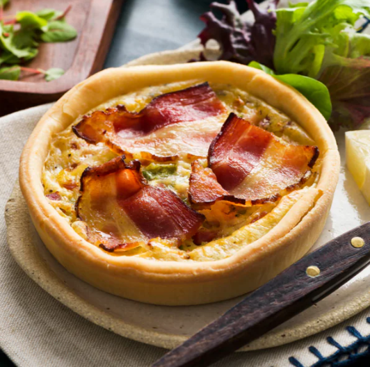 Helen's Quiche Lorraine Provencale with Streaky Bacon