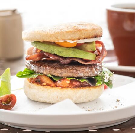 Breakfast, Beef Sausage Patty Part Cooked 80x50gm Angel Bay (H)