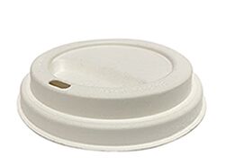 Lids, Sugarcane to suit 8/12/16oz 86mm TCID Single/Double Wall Coffee Cups (50) Castaway