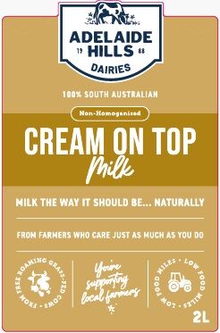 Milk, Non-Homogenised 2L Fresh (132) Adelaide Hills (GF)