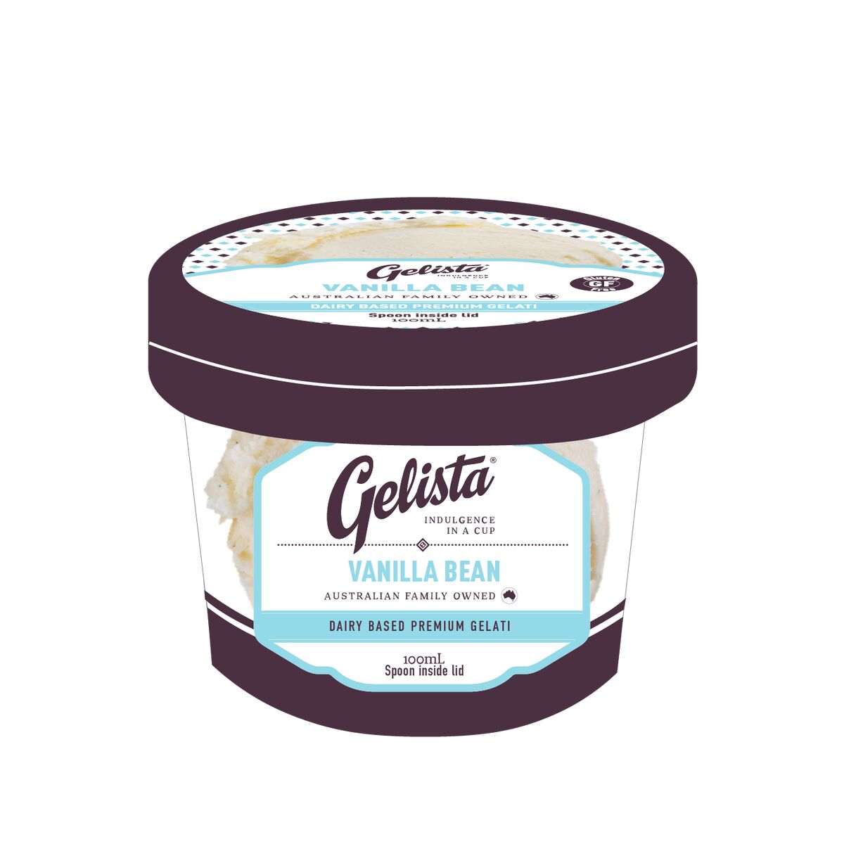 Ice Cream, Vanilla Bean Dixie Cup 45x100ml Gelista (GF)