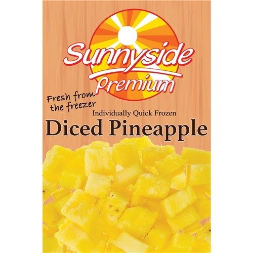 Pineapple, FROZEN Diced 1kg IQF Sunnyside (GF) (H) (VG)