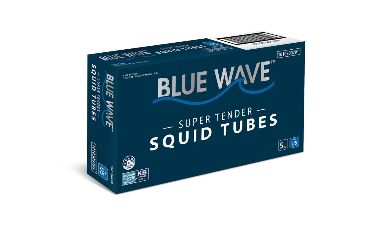 Squid Tubes, Under 5 Gigas Tenderised 5Kg Blue Wave (I)