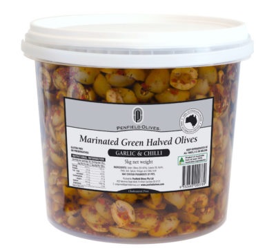 Penfield Olives Marinated Green Halved Olives Garlic & Chilli