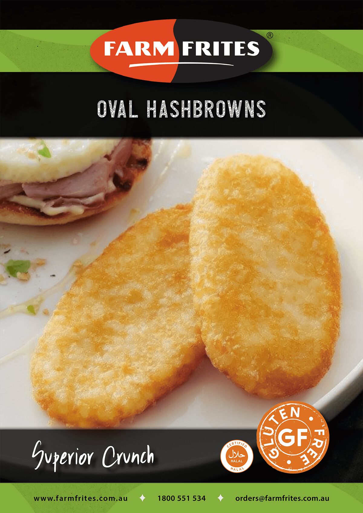 Hash Browns, Ovals 2Kg Farm Frites (GF) (H) (VG)