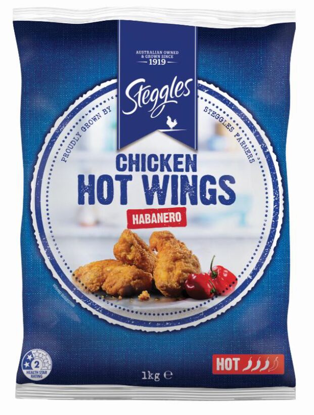 Chicken, Hot Wings Habanero 1Kg Steggles (H)
