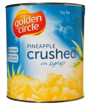 Pineapple, Australian Crushed in Syrup 3Kg Golden Circle