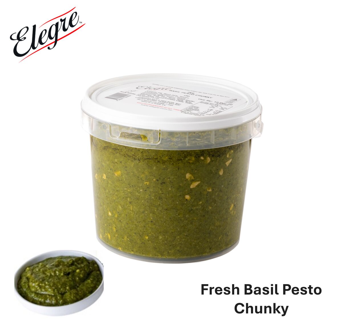 Pesto, Fresh Chunky Basil 2kg Elegre (GF)
