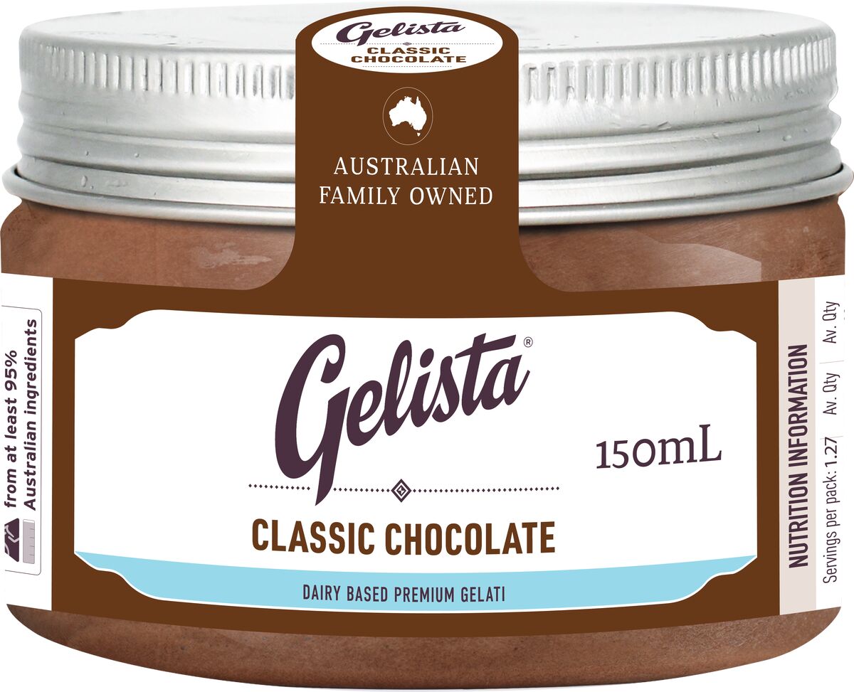 Gelato, Classic Chocolate 12x150ml Gelista (GF)