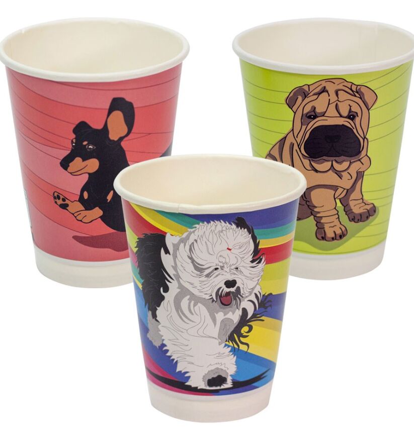 Cups** Coffee Double Wall Aqueous Dog Series 12oz (500) CARTON