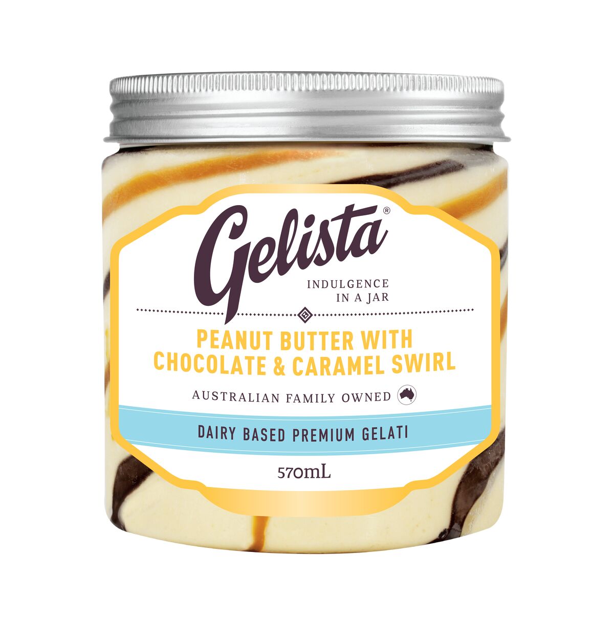 Gelato, Peanut Butter Choc (Snickerone) 8x570ml Gelista
