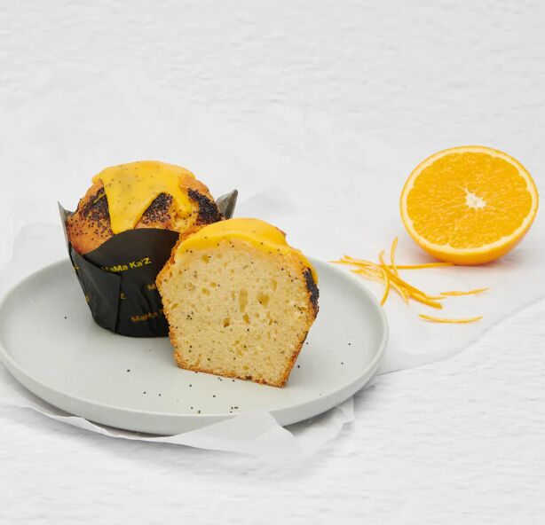 Muffins, Orange and Poppyseed 6x150g Unwrapped Mamakaz (H)