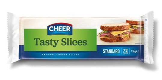 Cheese**Sliced Tasty (72) 1.5kg Cheer (GF) (H)