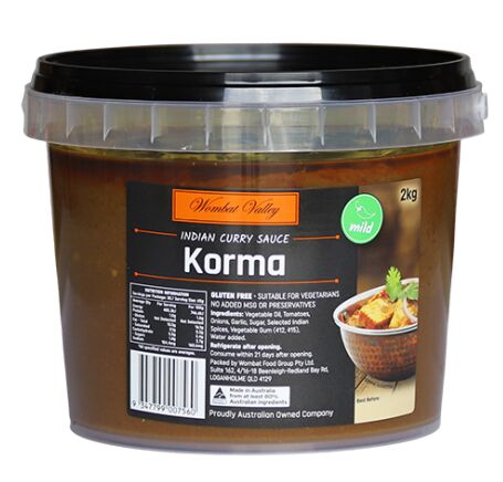 Sauce**Korma Simmer 2kg Wombat Valley (GF) (H) (V)