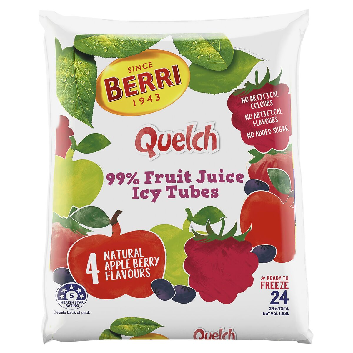 Ice Block, Quelch Berry 24x70ml Berri (GF)
