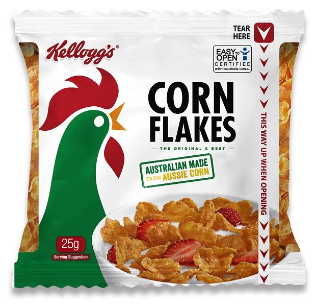 Cereal, Cornflakes HO PC Sachets 30x30gm Kelloggs (VG)