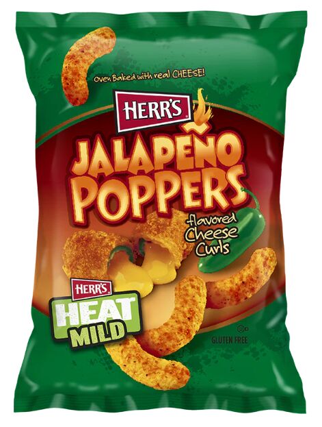 Herr’s**Jalapeno Poppers Cheese Curls, 42x28g