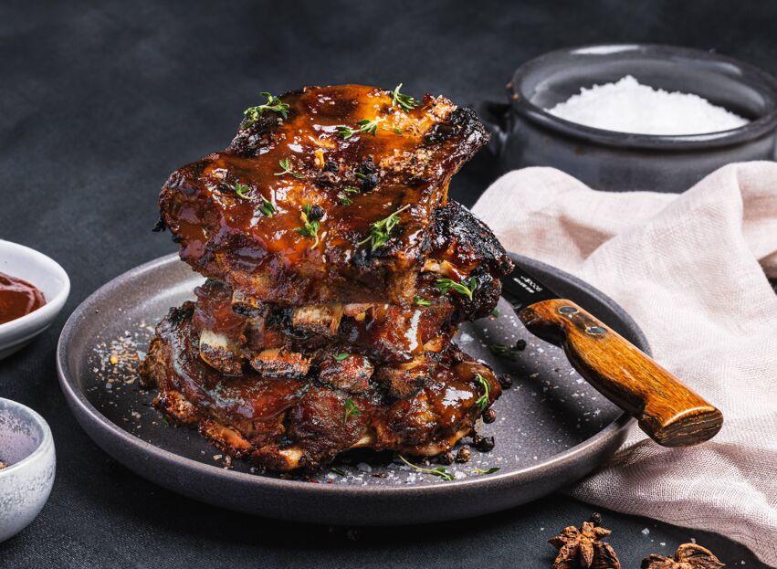 Pork, Short Ribs Sous Vide Random Weight Approx 11.5Kg Carton (221) (GF) Ribs & Roast FROZEN