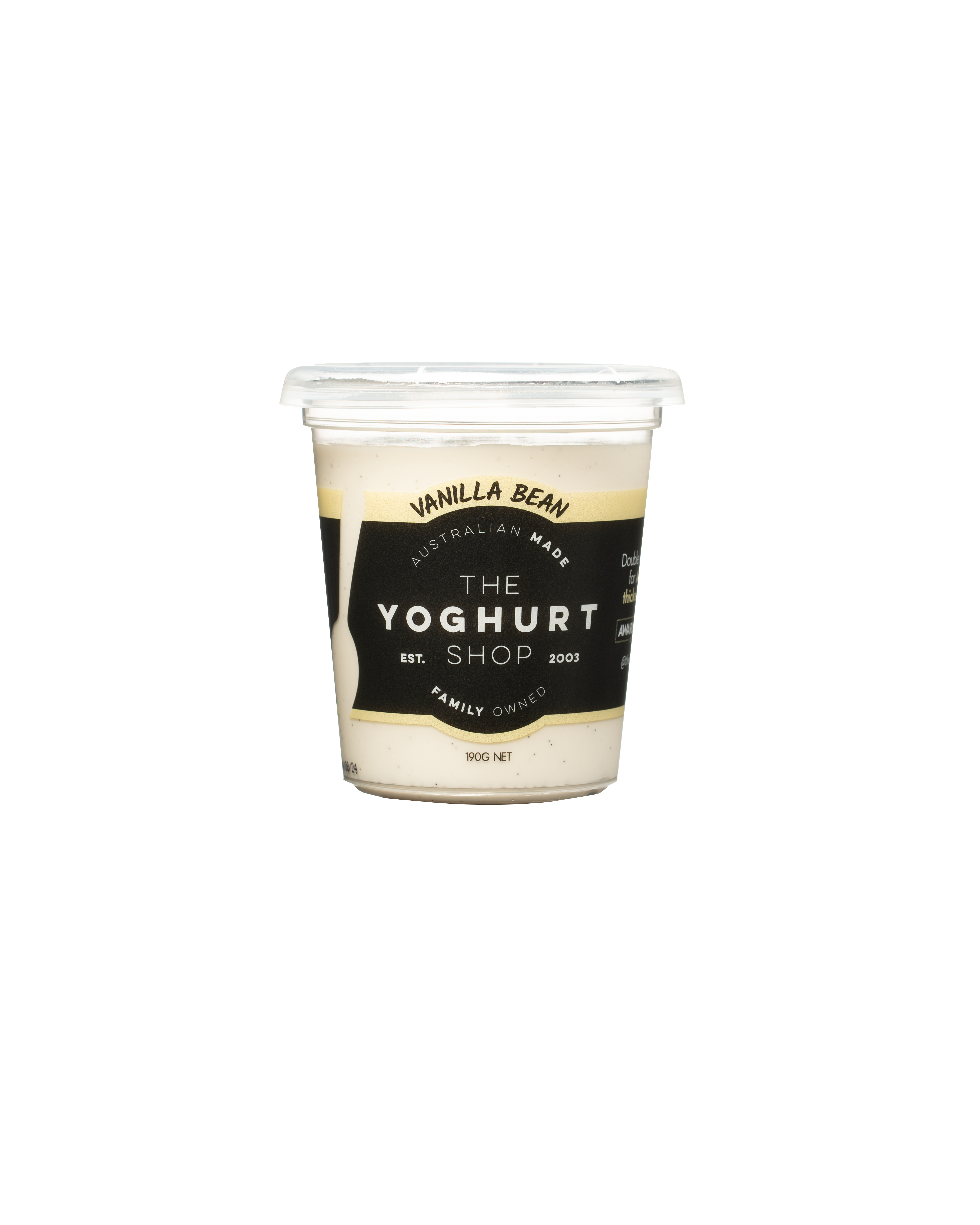 Yoghurt, Vanilla Bean 6x190g The Yoghurt Shop (GF) (H)