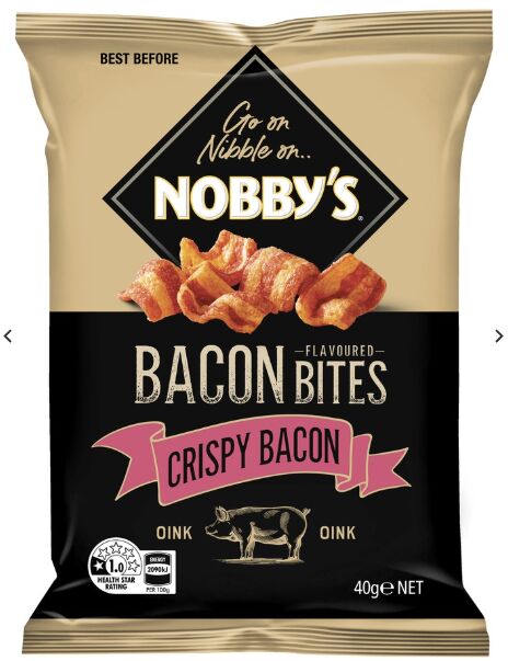 Snacks**Bacon Bites 12x40gm Nobby’s