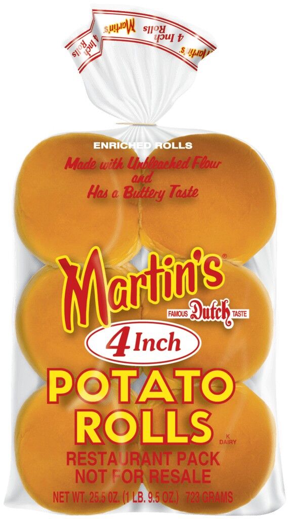 Bread, 4″ Potato Bun 62g (60) Martins